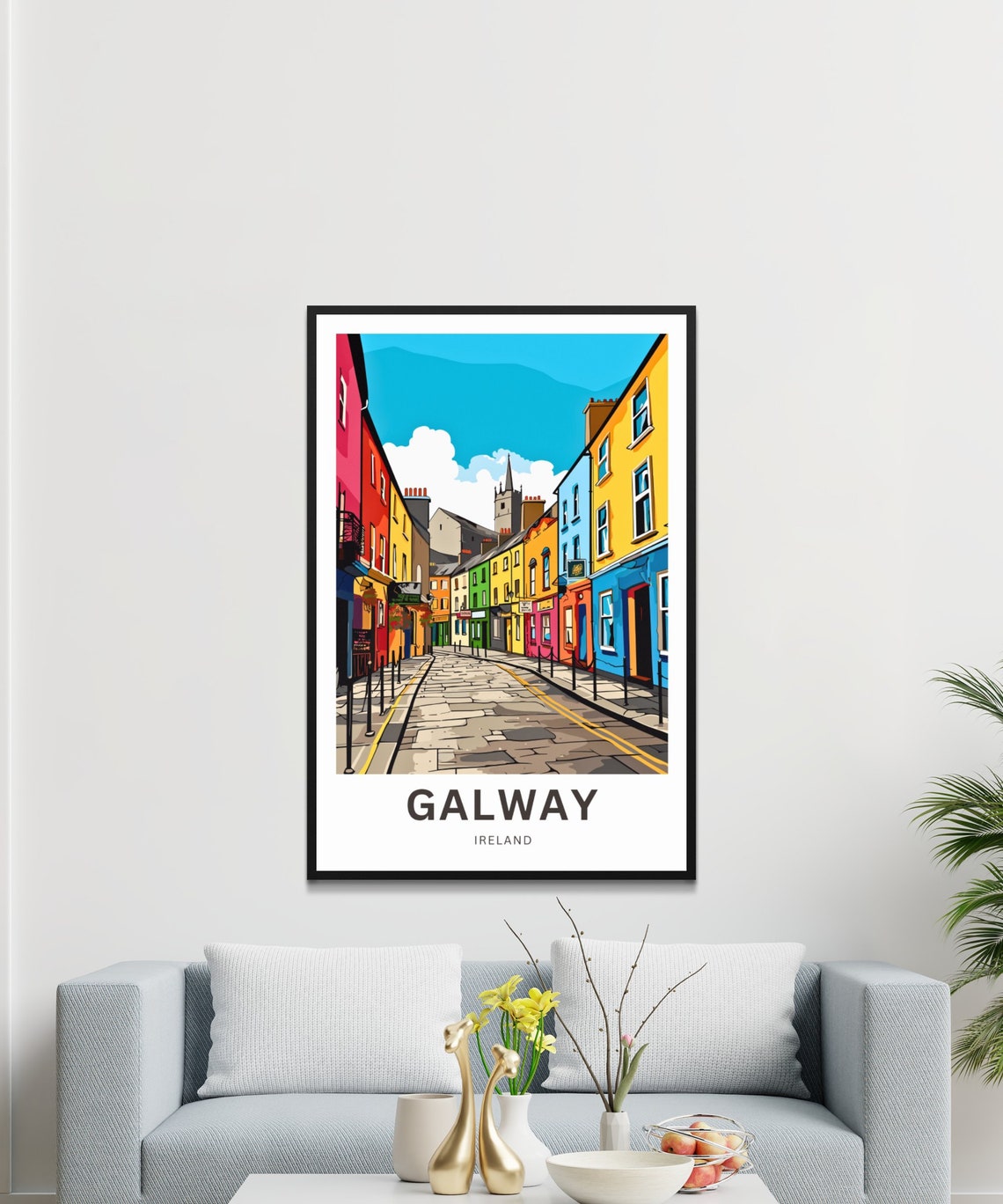Personalized Galway Ireland Historic Street Travel Poster Custom Gift - Image 3