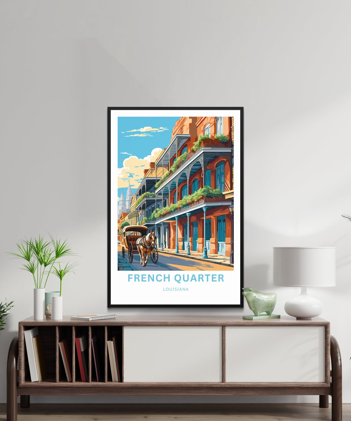 French Quarter New Orleans Poster Horse Carriage Balcony Street - Image 2