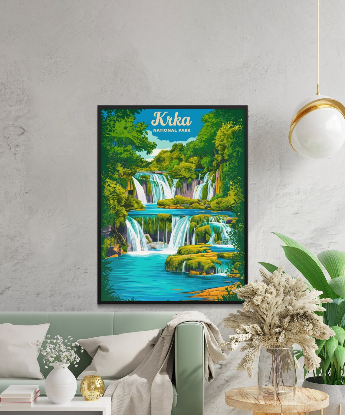 Krka National Park Cascading Waterfalls Turquoise Travel Poster - Image 2