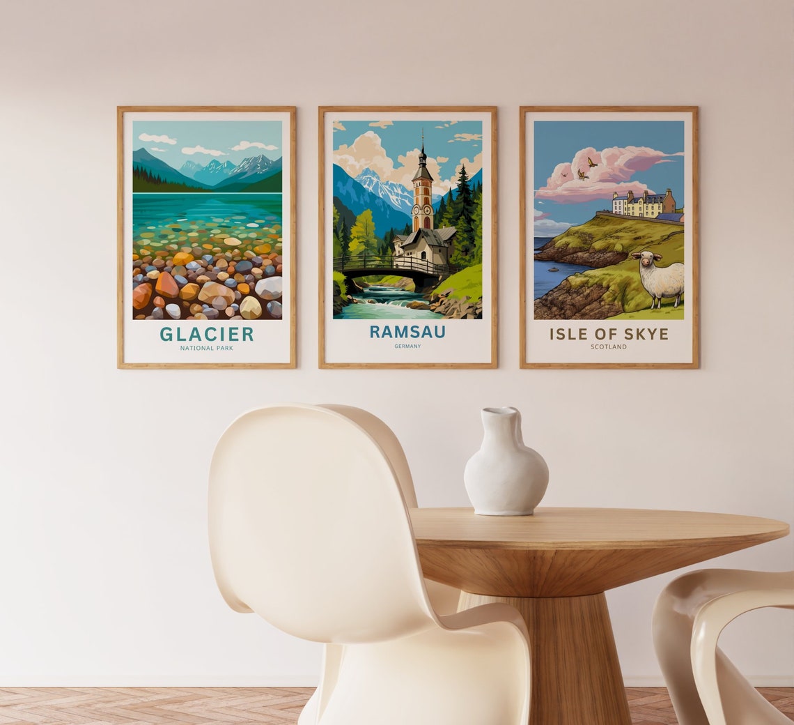 Ramsau Germany Alpine Church River Bridge Personalized Travel Poster - Image 3