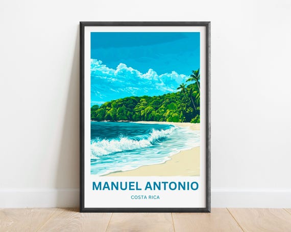 Manuel Antonio Travel Print Poster Costa Rica Wall Art Framed Present Gift United