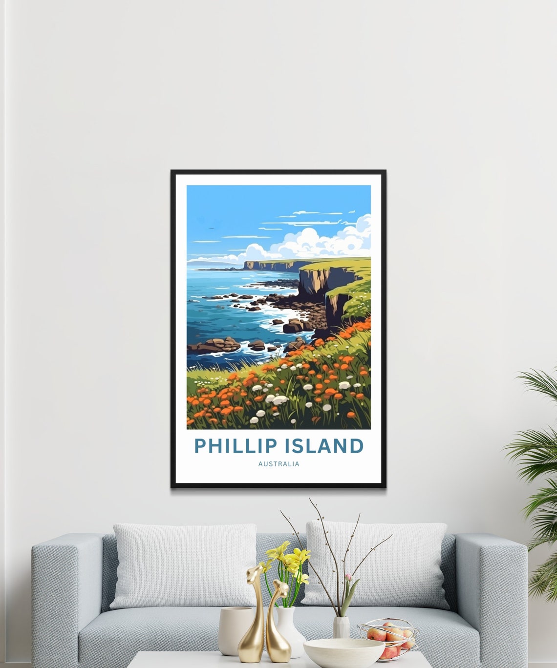 Personalized Phillip Island Australia Coast Custom Travel Poster - Image 3