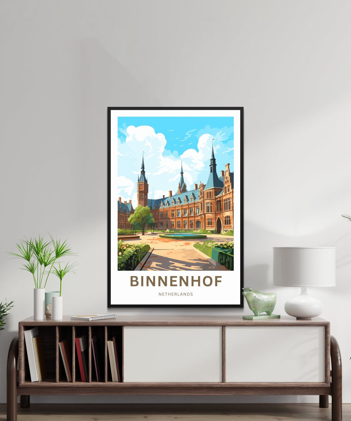 Binnenhof Netherlands Courtyard Garden Spires Fountain Poster - Image 2