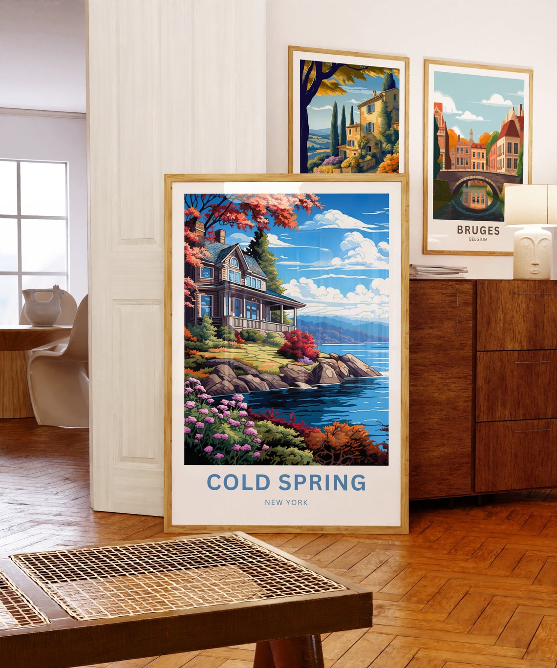 Cold Spring New York Lakeside House Spring Flower Garden Poster - Image 5