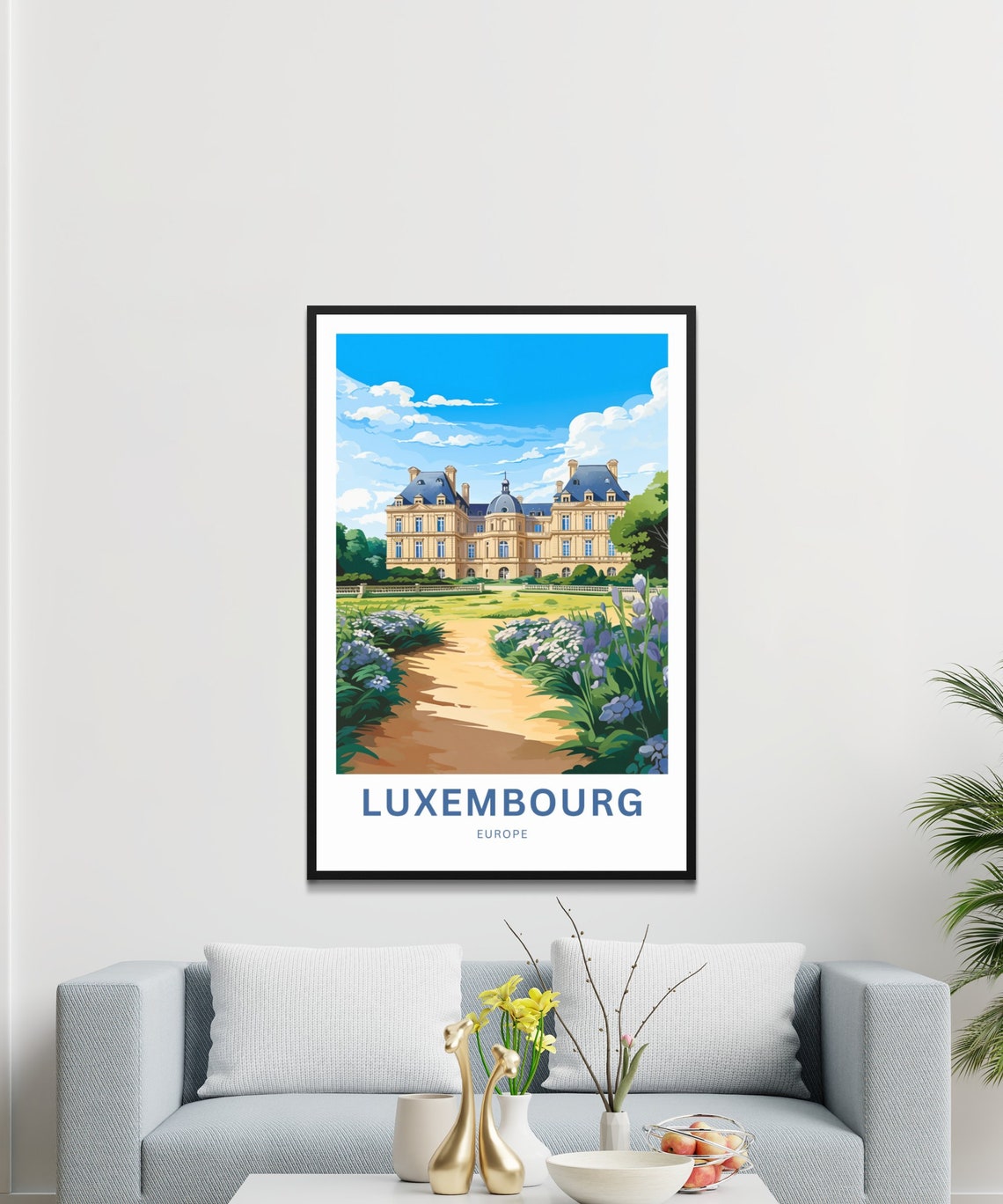 Personalized Luxembourg Europe Grand Palace Garden Path Poster - Image 3