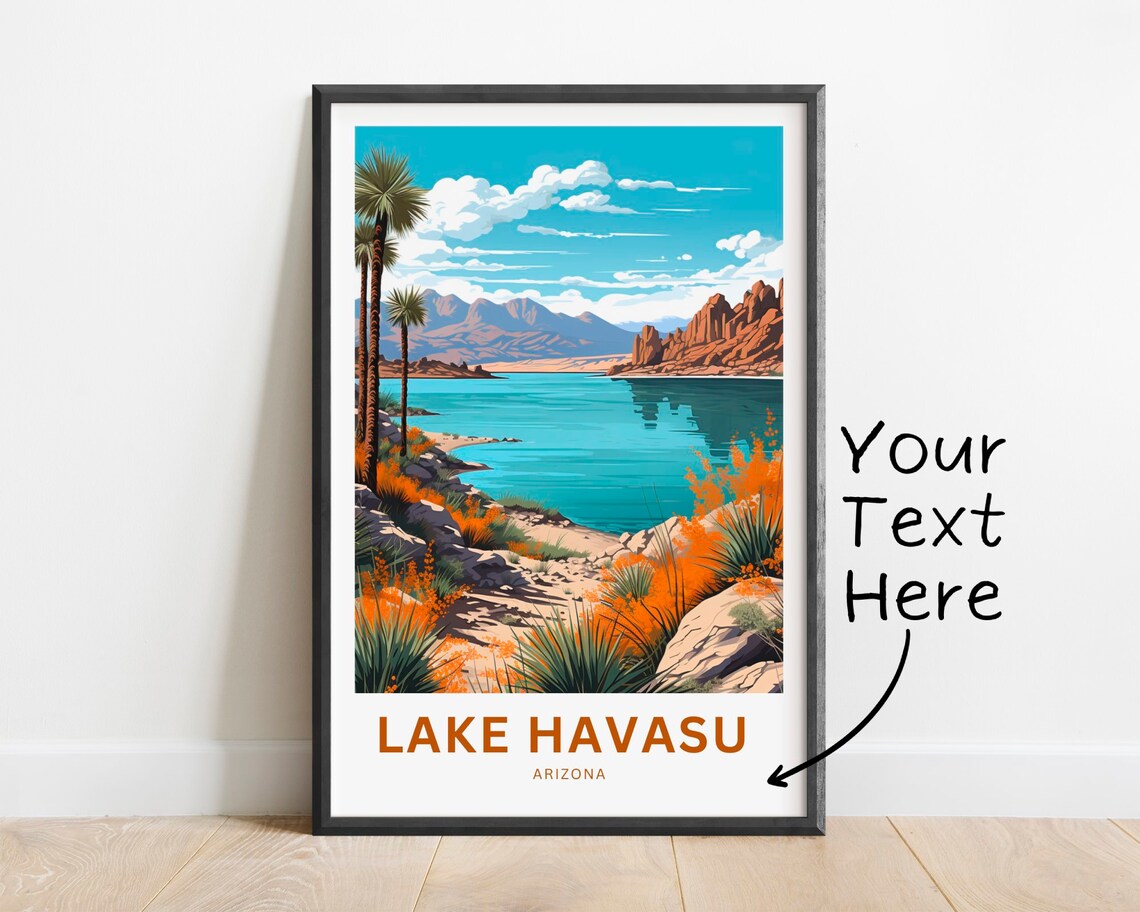 Lake Havasu Arizona Personalized Desert Lake Oasis Travel Poster