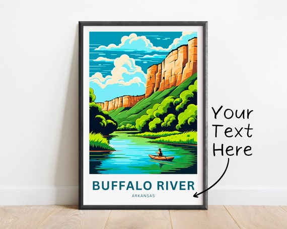 Personalized Buffalo River Travel Print Buffalo River Poster Arkansas Wall Art Framed Present Gift Arkansas Present