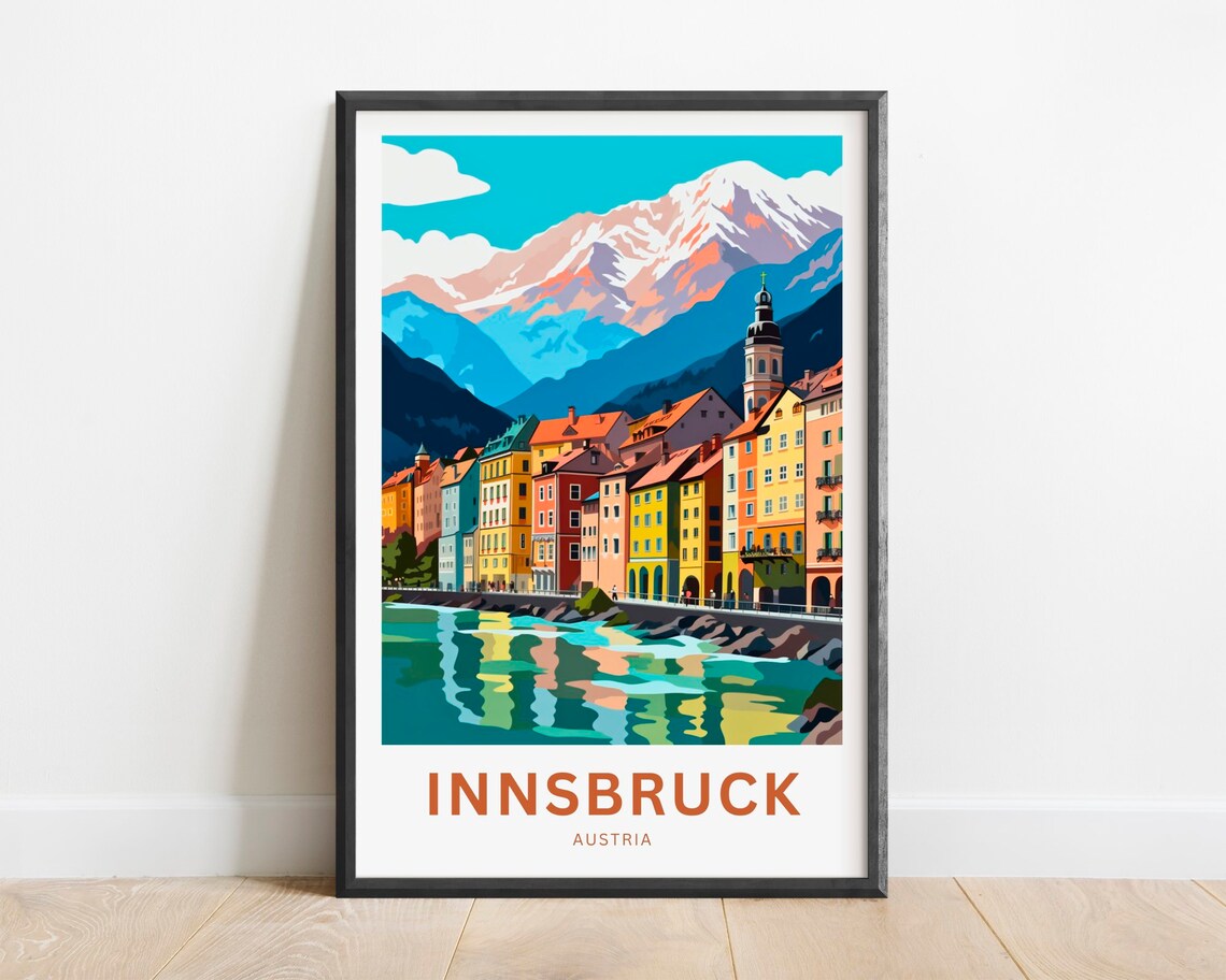 Innsbruck Austria Minimalist Travel Poster Art Print