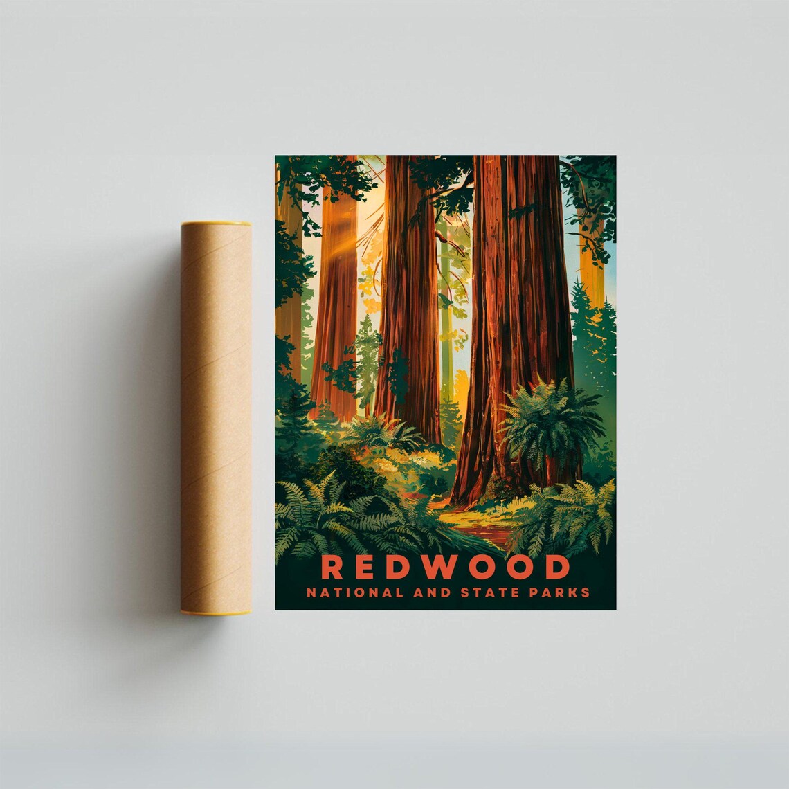 Redwood National Parks California Giant Sequoia Forest Vintage Travel Poster - Image 4