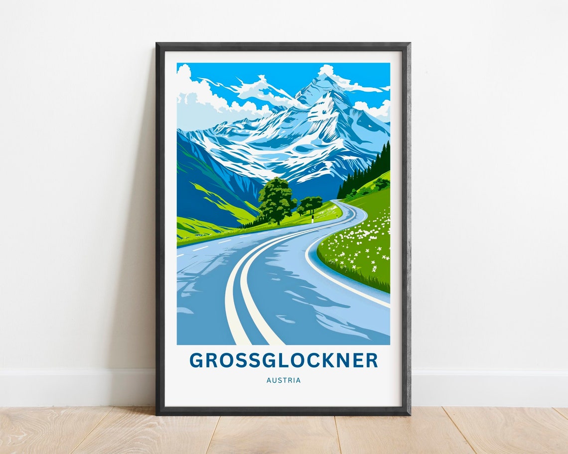 Grossglockner Austria Wildflower Meadow Curved Alpine Road Poster