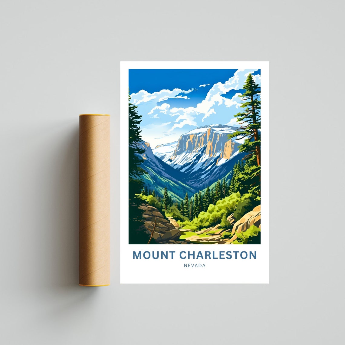 Personalized Mount Charleston Nevada Alpine Cirque Valley View Poster - Image 4