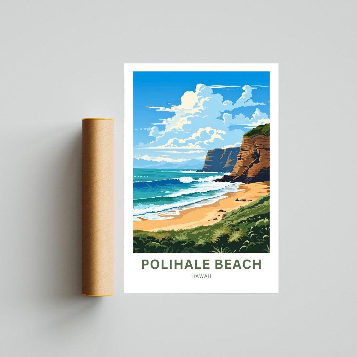 Personalized Polihale Beach Travel Poster, Hawaii - Image 4