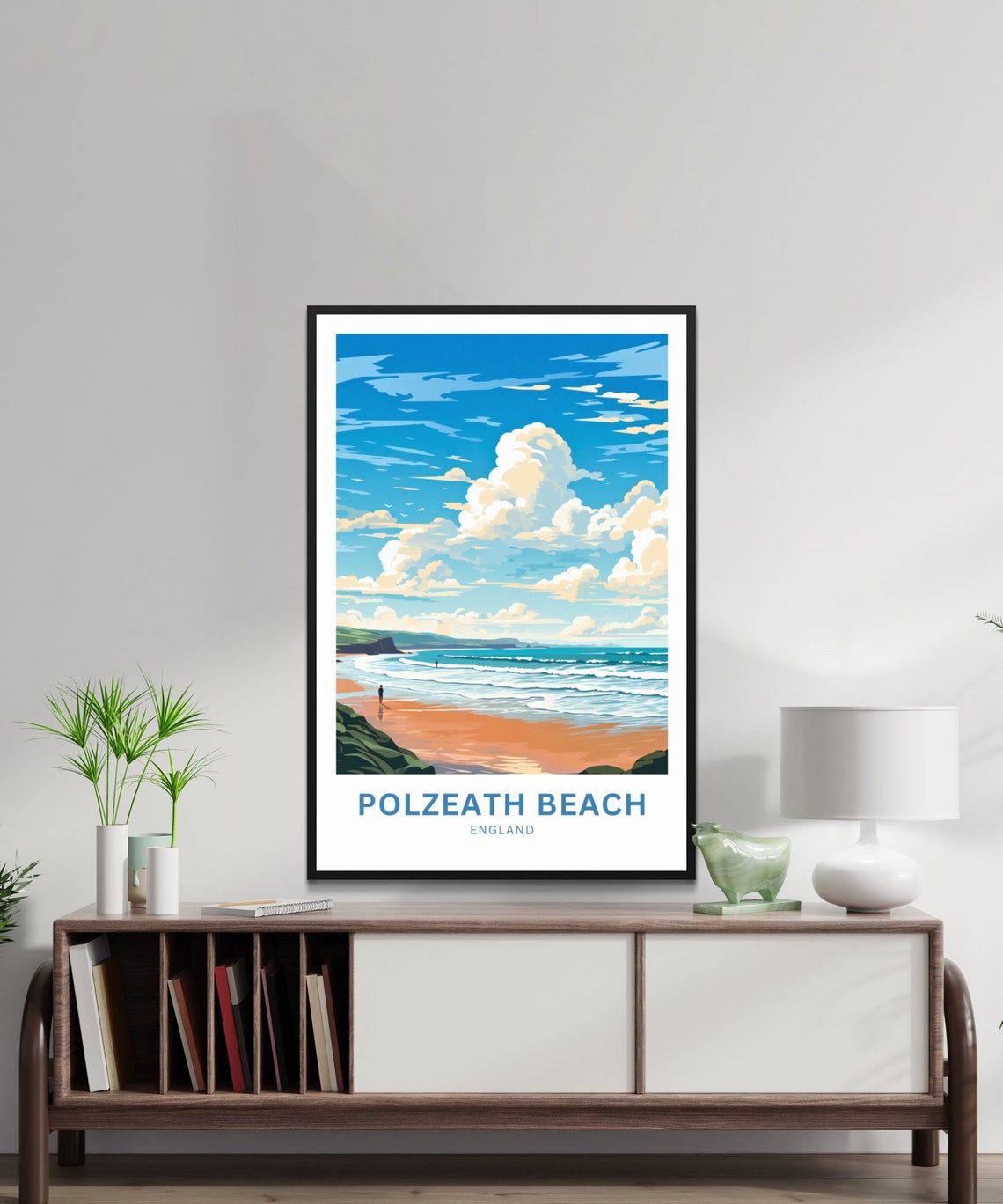 Polzeath Beach England Surfers Waves View Personalized Travel Poster - Image 3