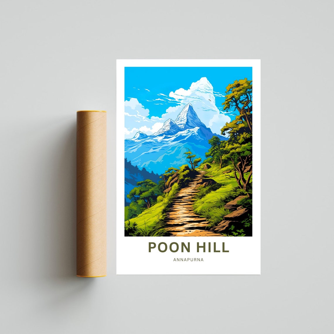 Poon Hill Annapurna Himalayan Trail Personalized Travel Poster - Image 4