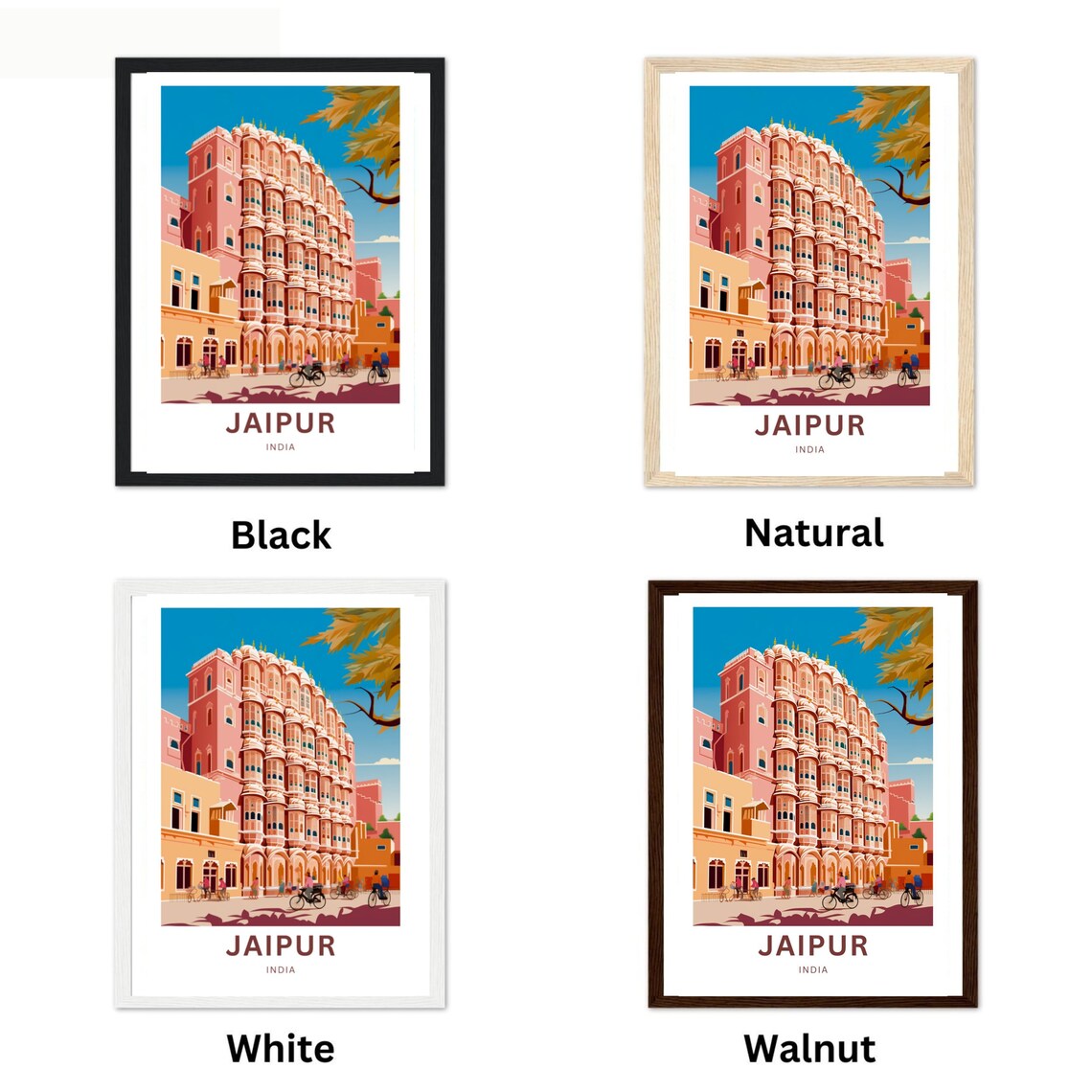 Jaipur India Hawa Mahal Palace of Winds Pink Facade Landmark Poster - Image 4