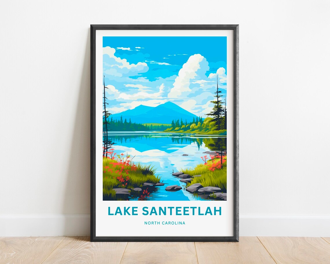 Lake Santeetlah North Carolina Scenic Mountain Lake Travel Poster