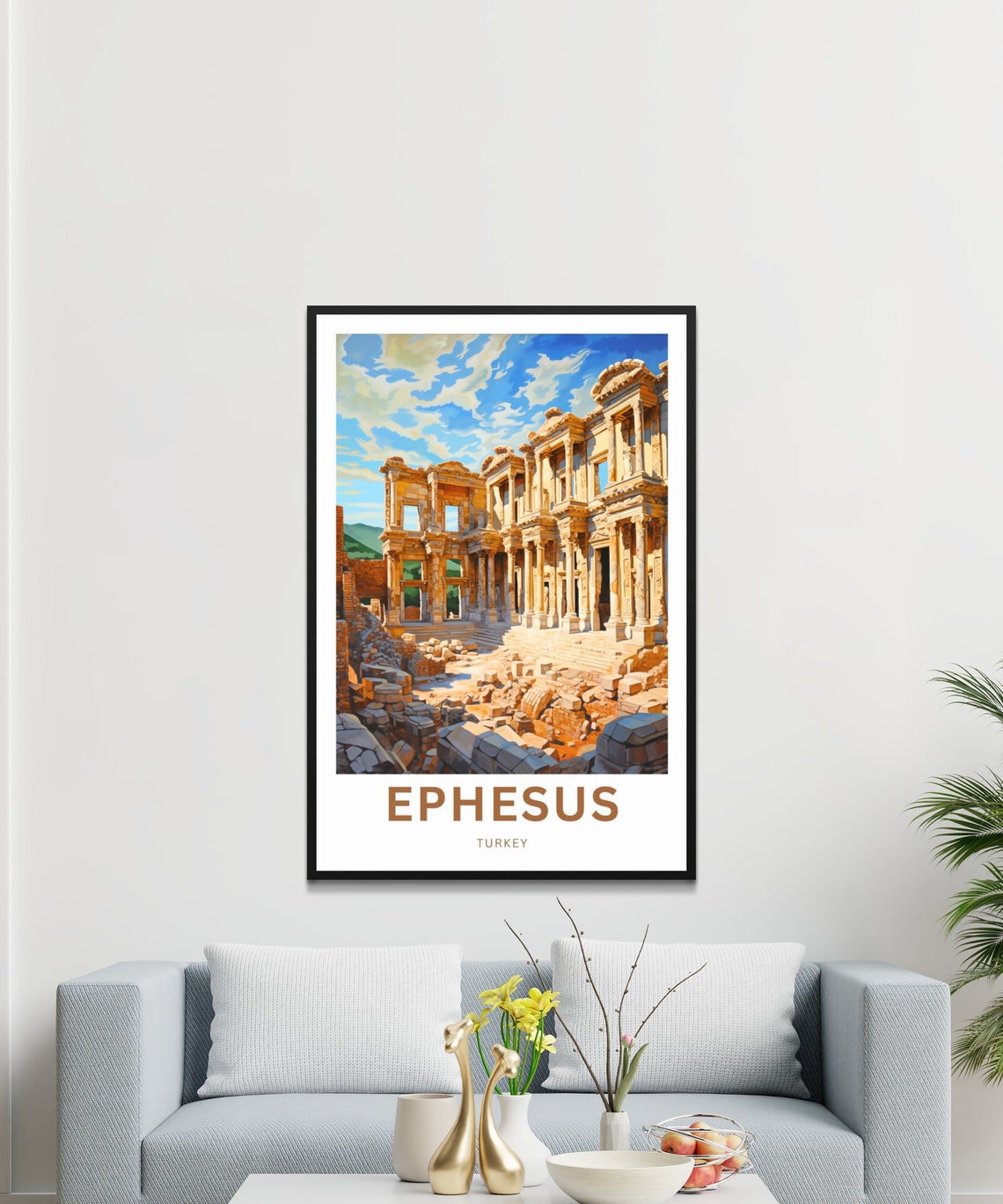 Ephesus Turkey Ancient Library Ruins Column Vintage Travel Poster - Image 3