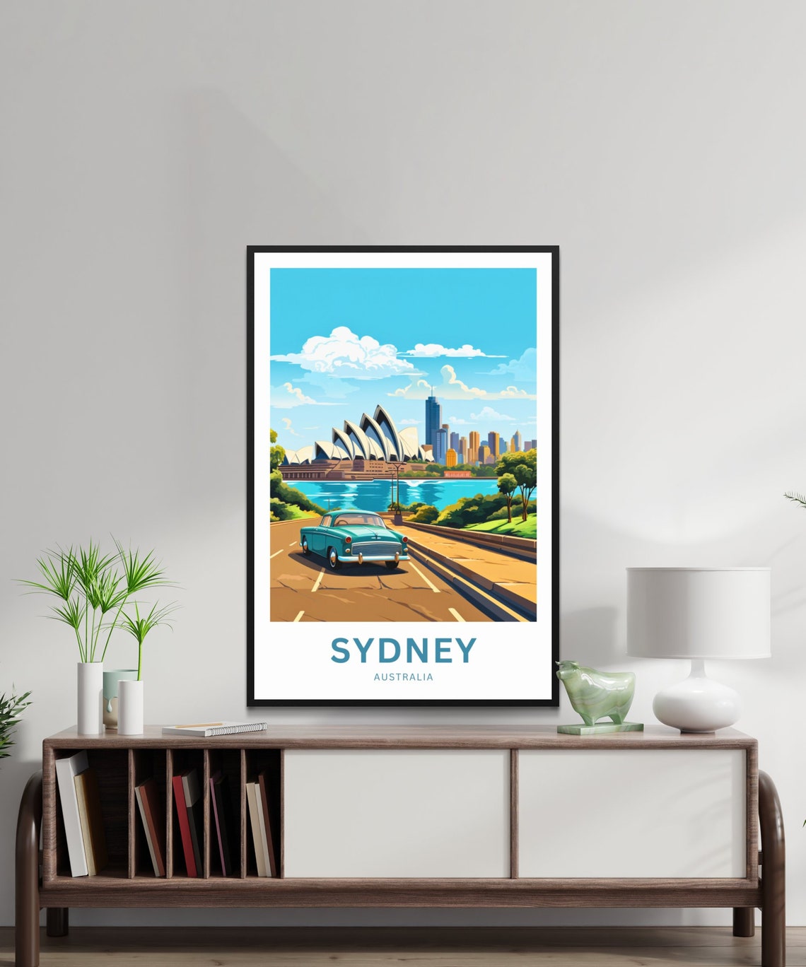 Personalized Sydney Opera House Classic Car Custom Travel Poster - Image 2