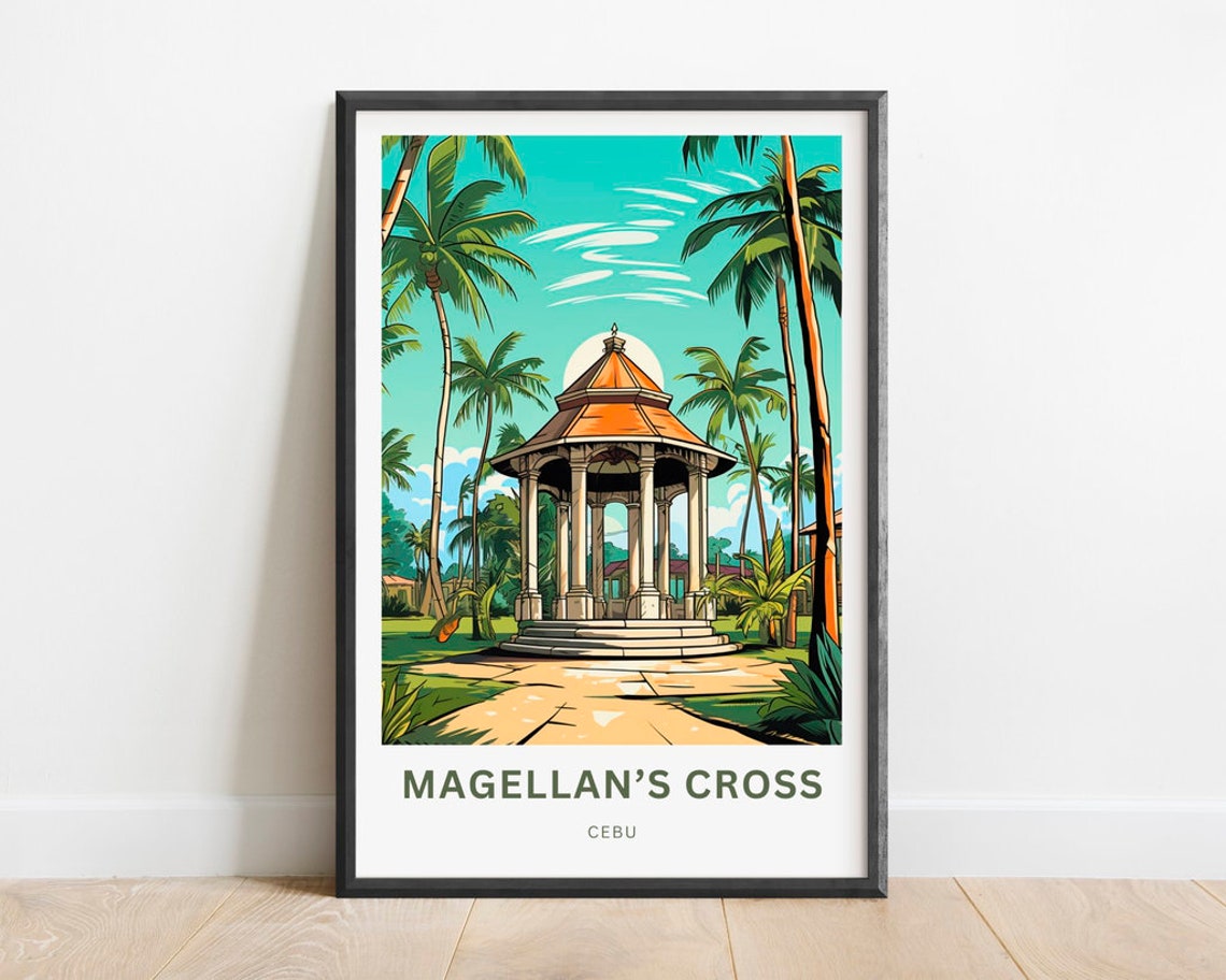 Magellan's Cross Cebu Philippines Tropical Pavilion Art Poster