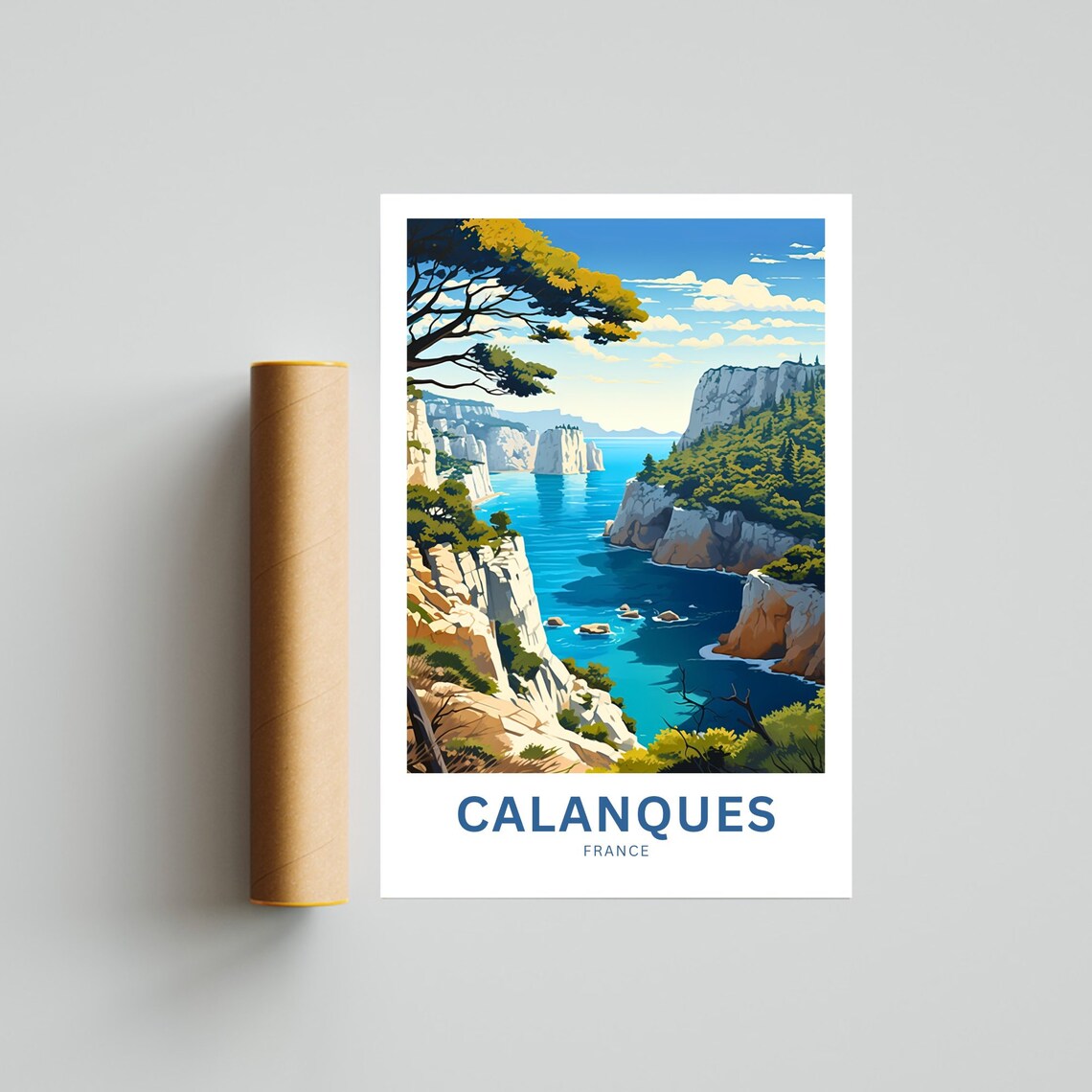 Calanques France Rocky Cliffs Turquoise Cove Coastal Travel Poster - Image 4
