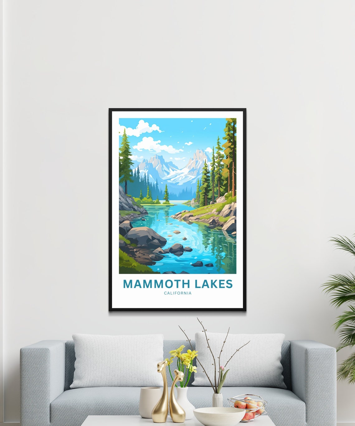 Mammoth Lakes California Personalized Alpine Lake Travel Poster - Image 3
