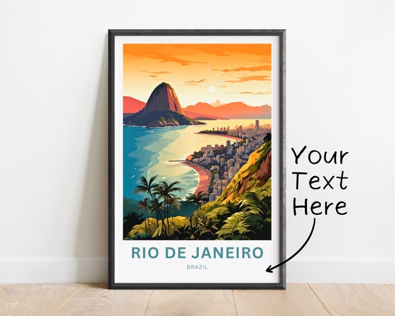 Personalized Rio De Janiero Travel Print Rio De Janiero Poster Brazil Wall Art Framed Present Gift Brazil Present