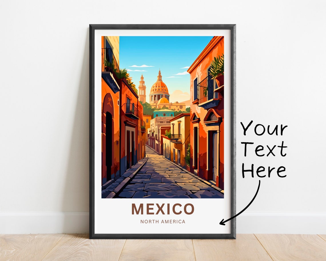 Mexico Travel Print Mexico Poster North America Wall Art Framed Present Gift North America Present - Image 2