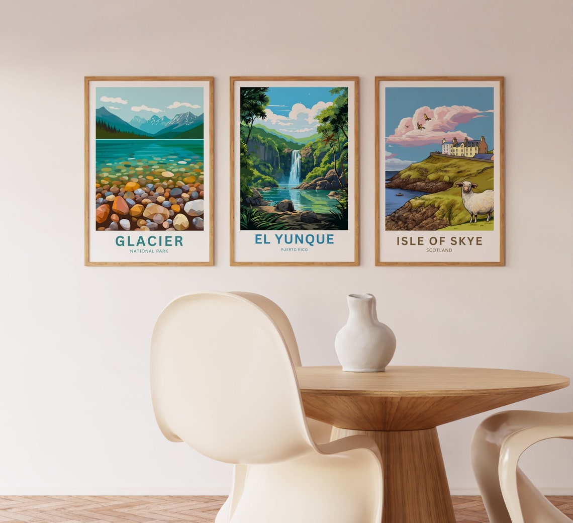 El Yunque Puerto Rico Tall Waterfall Pool Travel Poster Artwork - Image 3