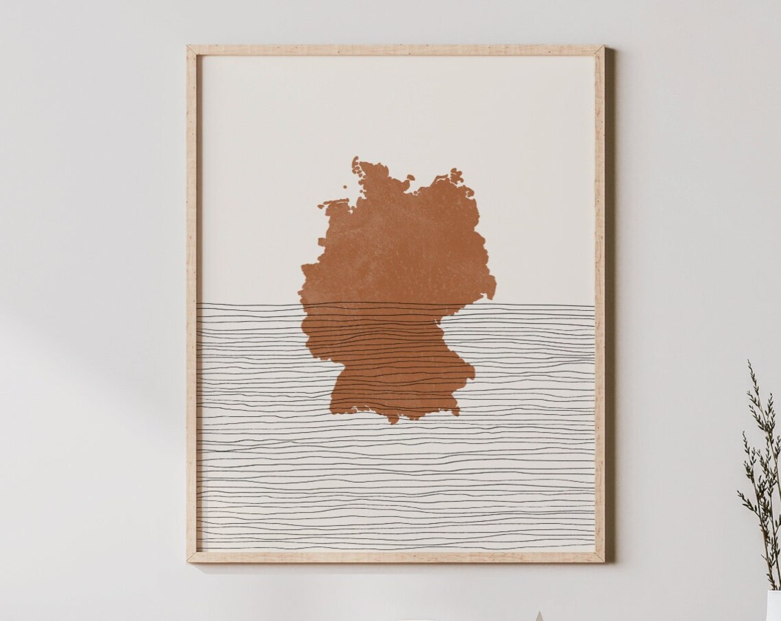 Germany Boho Travel Poster, Country Map Silhouette