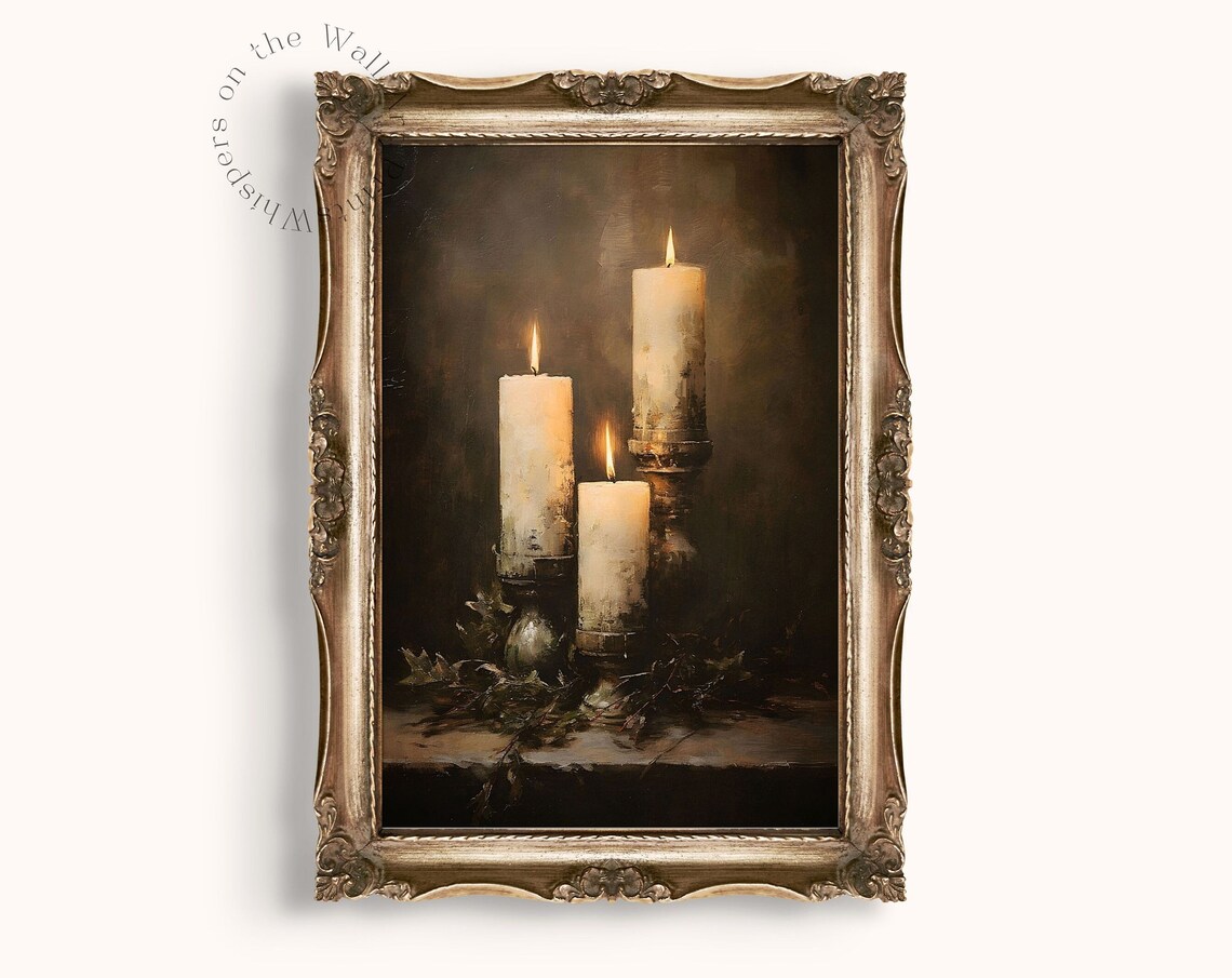 Gothic Dark Academia Victorian Candles Art Print - Image 6