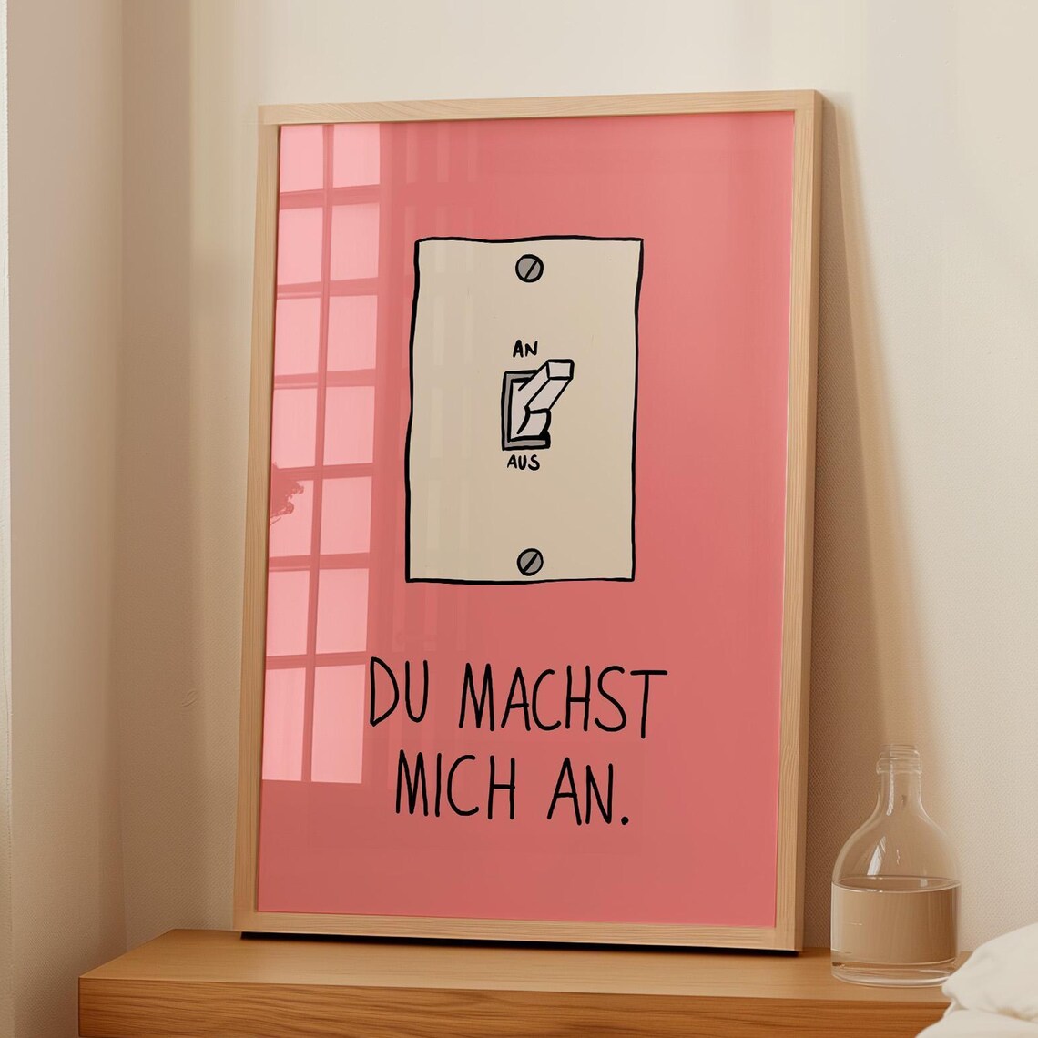 Du Machst Mich An Handdrawn Valentine Poster