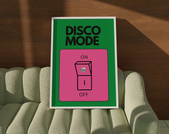 Retro Disco Print Funky Vintage Poster Digital Download
