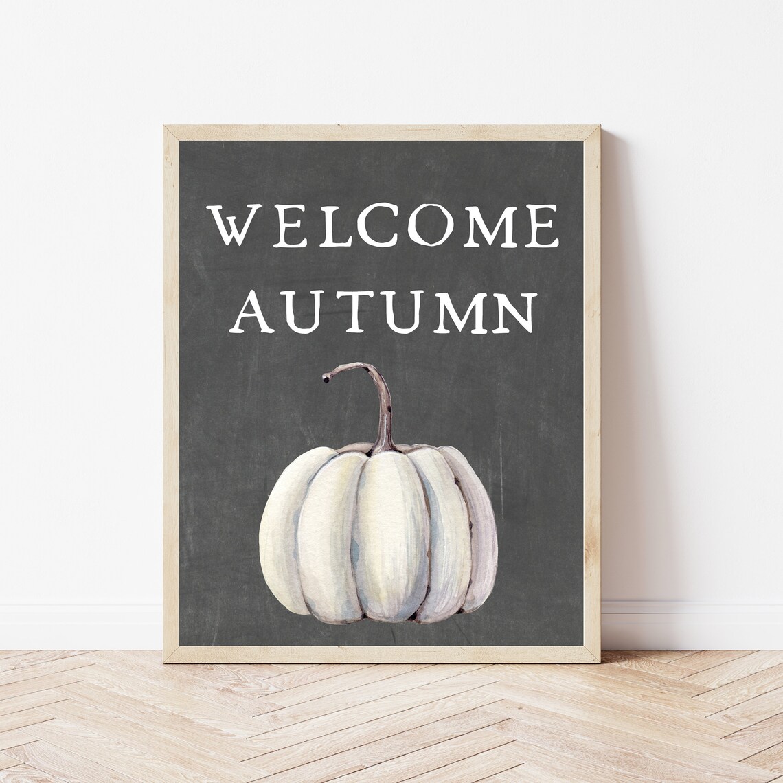 Welcome Autumn Farmhouse Halloween Pumpkin Art Print