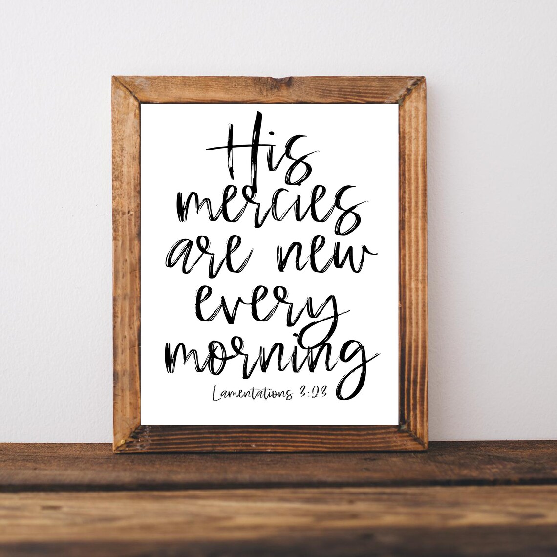His Mercies Are New Every Morning Bible Verse Wall Art Scripture Prints Christian Decor Sign Office