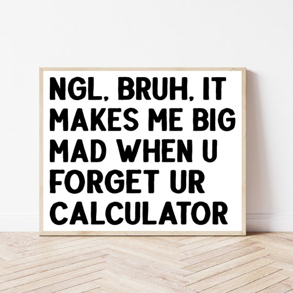 High School Math Classroom Wall Art Poster Decor Funny Algebra Teacher Gift Calculator Sign Mathematics Geometry Calculus