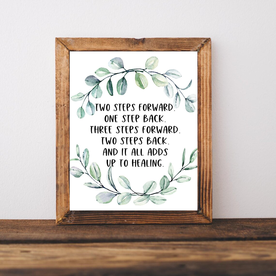 Two Steps Forward Three Steps Forward Healing Eucalyptus Wreath Art Poster