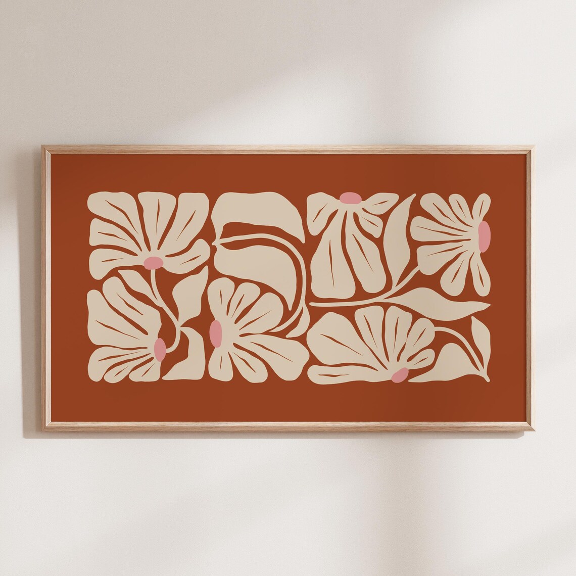 Retro Terracotta Autumn Floral Botanical Art Print - Image 3