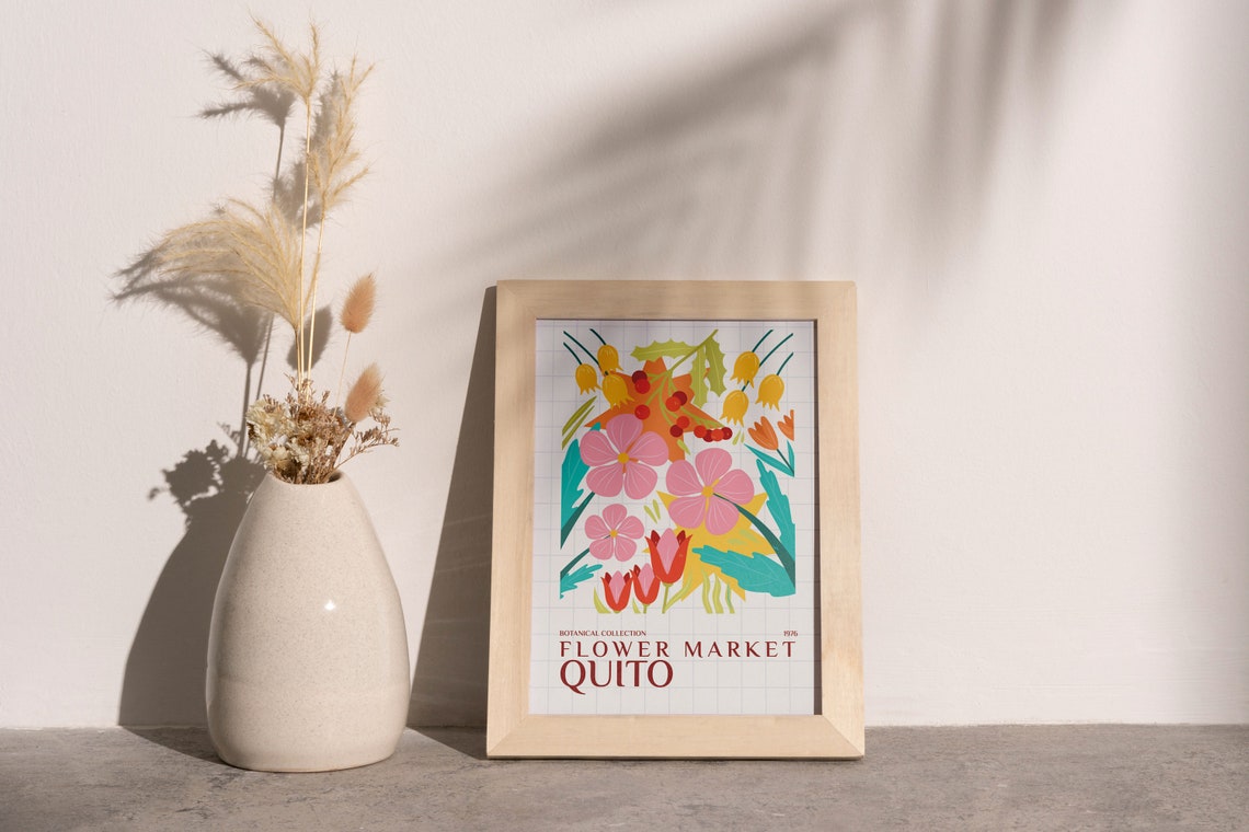 Quito Flower Market Botanical Collection Colorful Bloom Poster