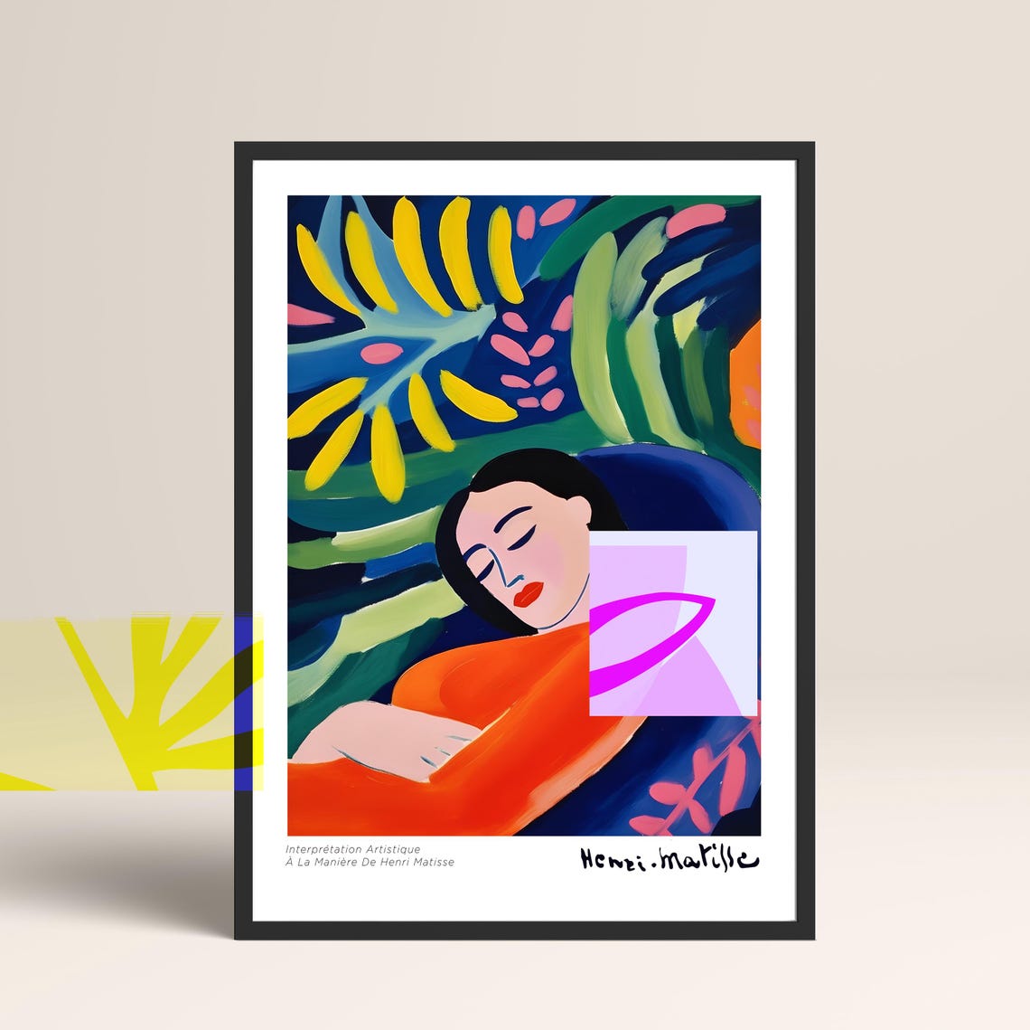 Matisse Style Sleeping Woman Lush Tropical Dream Scene Art Print - Image 2