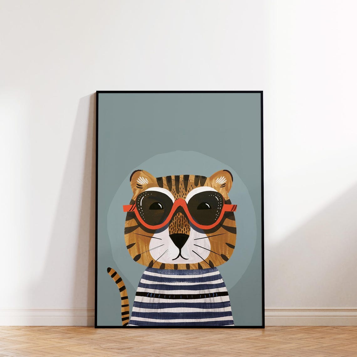 Tiger Sunglasses Cool Animal Kids Room Nursery Poster Art Decor - Image 2