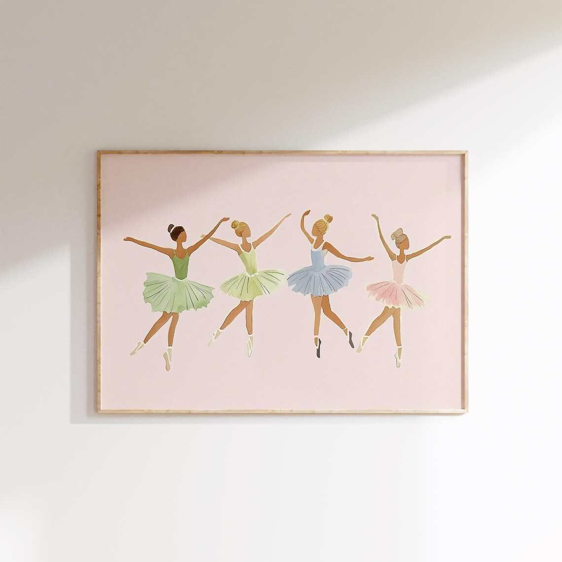 Ballerina Dancers Pastel Tutu Girls Room Ballet Nursery Poster Decor - Image 2