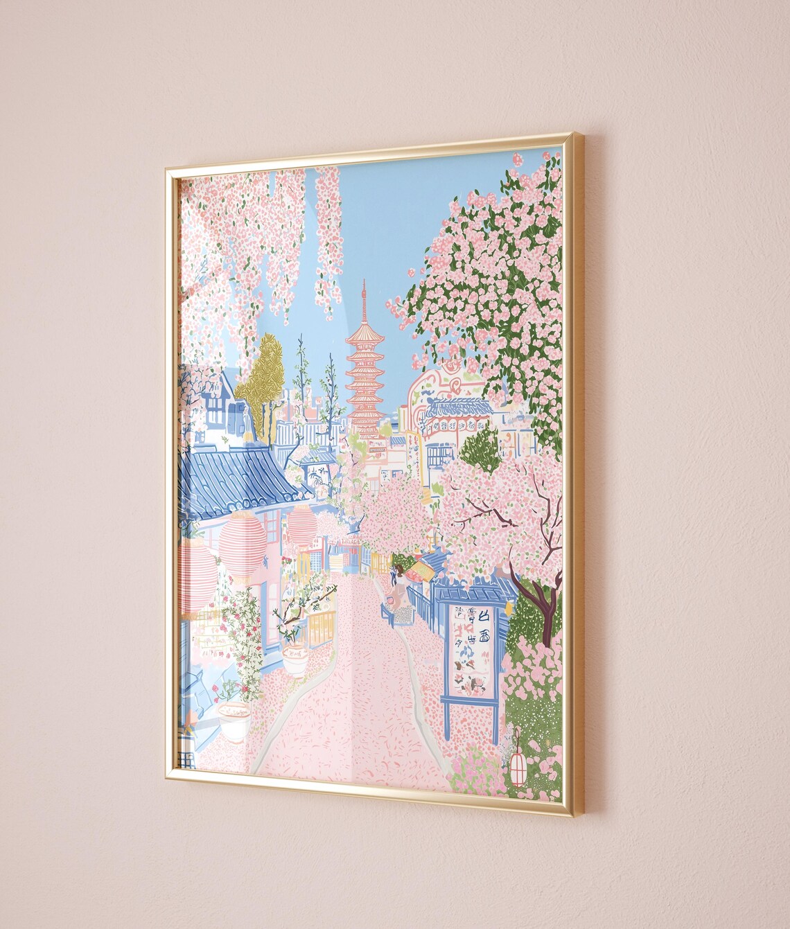 Kyoto Pagoda Temple Cherry Blossom Japanese Street Japan Poster - Image 3