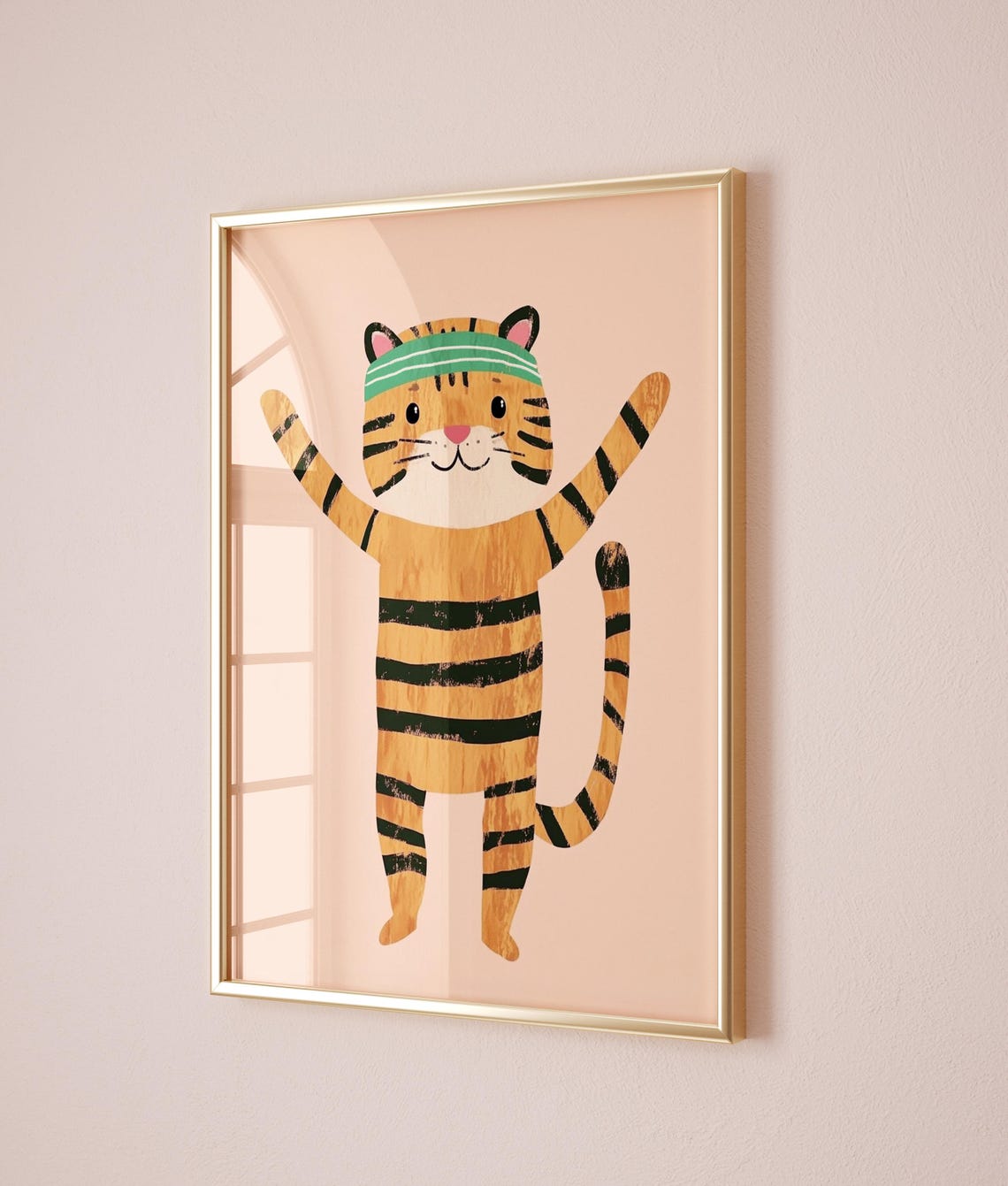 Cute Tiger Art Print Jungle Nursery Wall Art Kids Room Decor Playful Tiger Illustration Art - Image 2