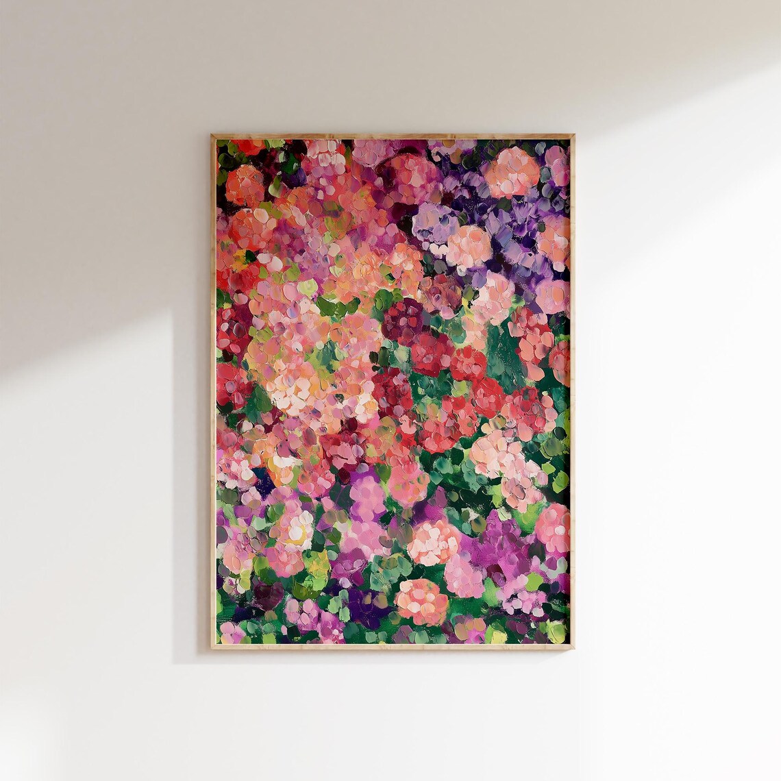 Colorful Pink Purple Abstract Floral Blossom Garden Wall Poster