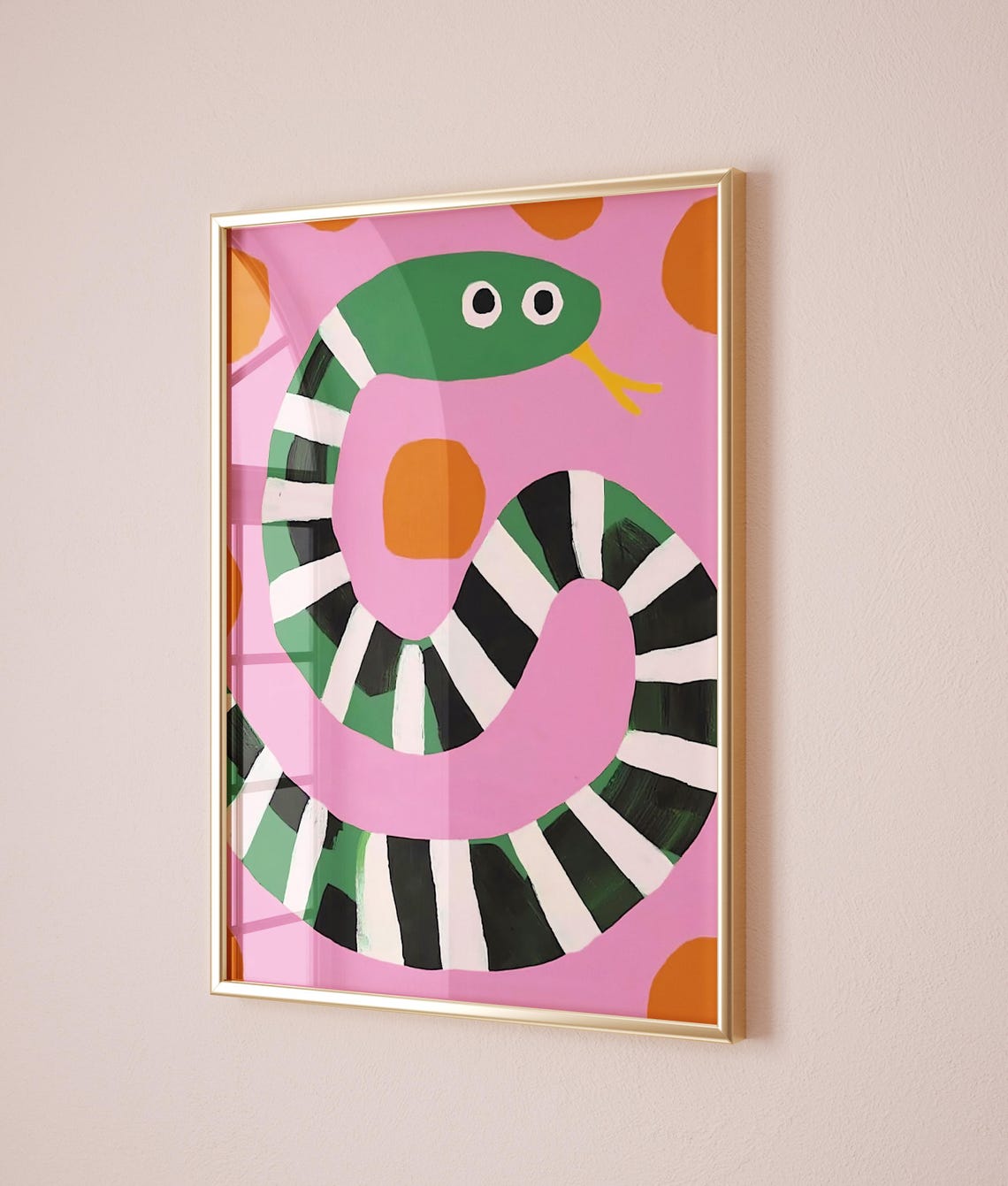 Colorful Snake Wall Art Pink Animal Print Playroom Decor Kids Room Wall Art Gender Neutral Nursery Art Toddler Room Snake Poster - Image 2