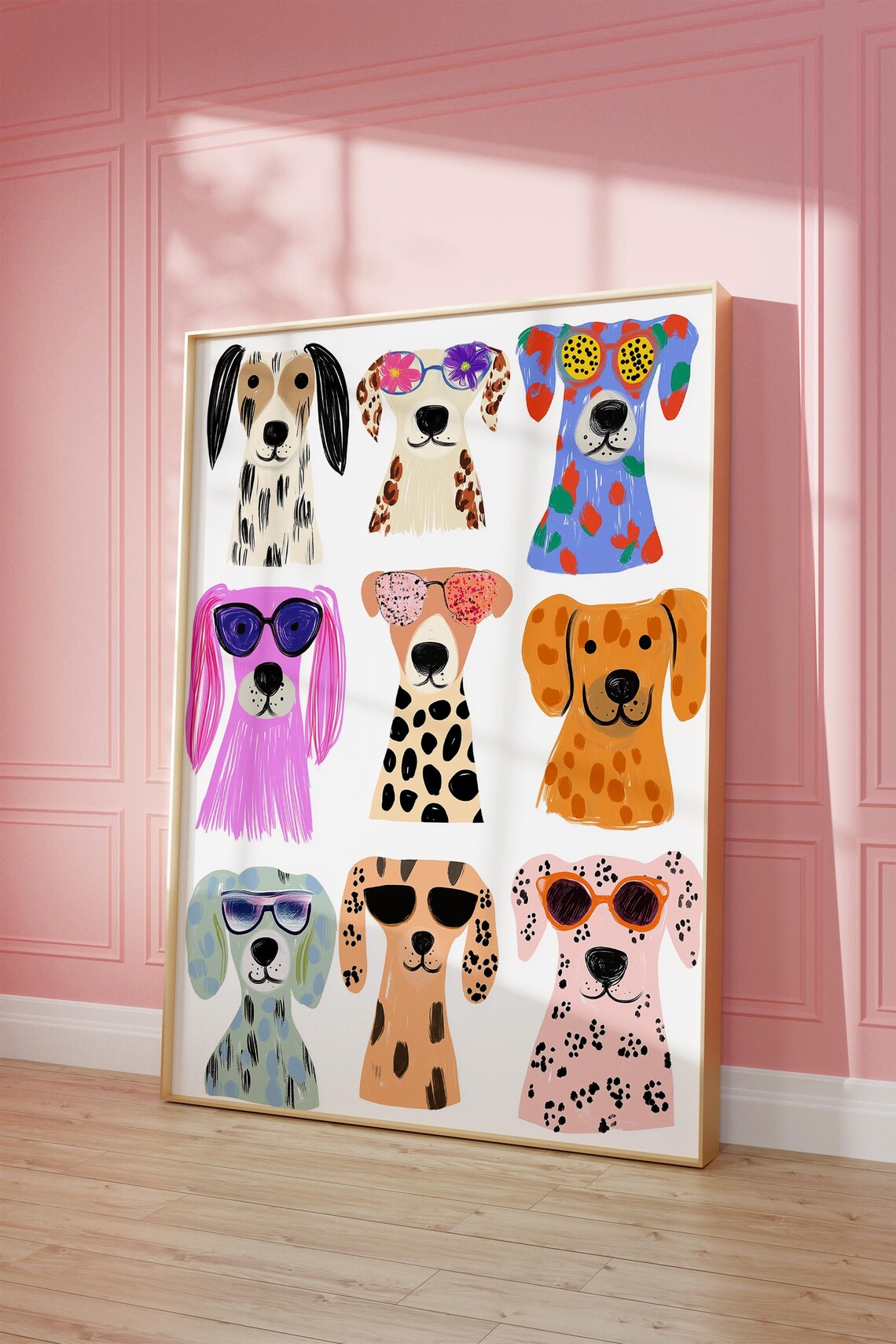Cool Dogs In Sunglasses Colorful Puppy Portrait Fun Animal Wall Art - Image 6