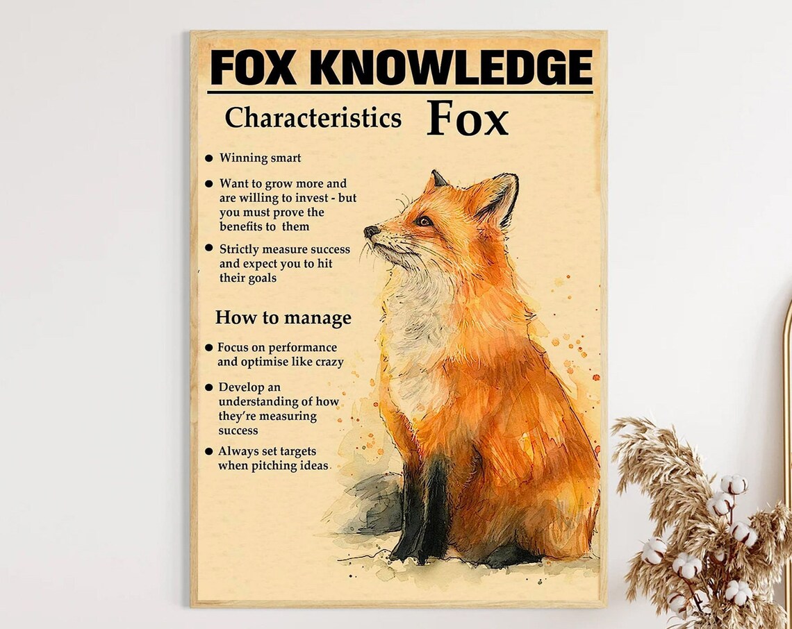 Fox Knowledge Vintage Education Art Print