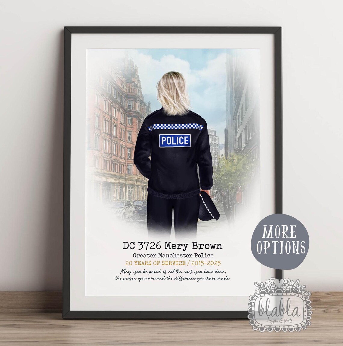 British Police Retirement, Custom Congratulations Art Print