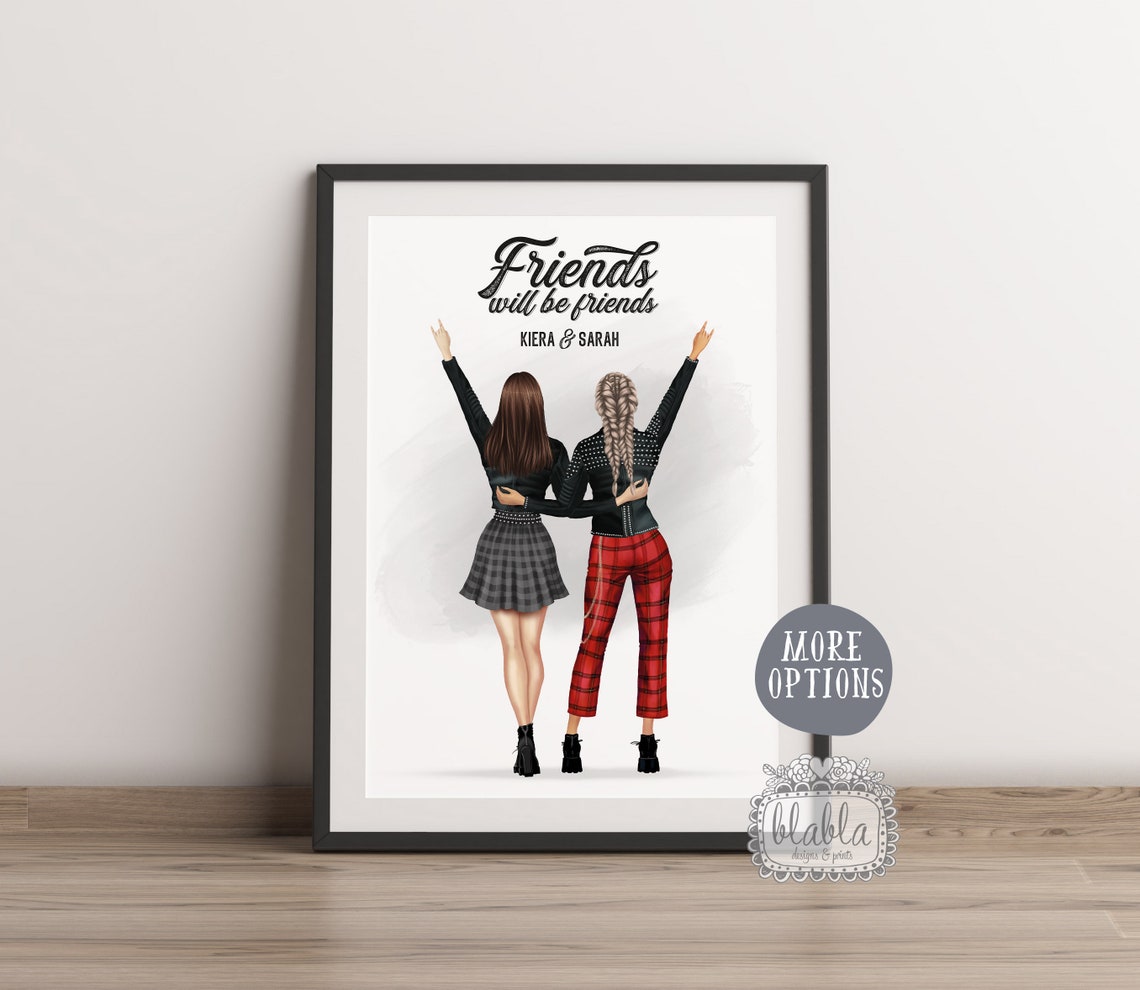 Friends Will Be Friends Rock Personalised Best Friends Print - Image 2
