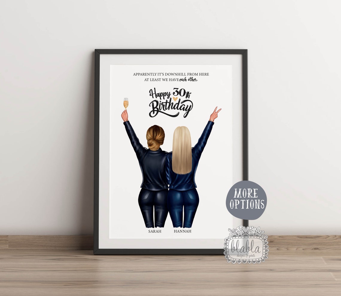 Happy 21st Birthday Personalised Best Friends Champagne Print - Image 2